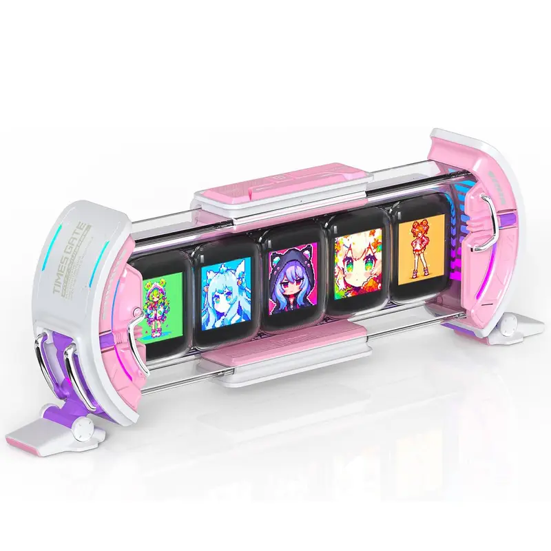Divoom Times Gate Smart Digital Alarm Clock - Metal Desk Display, WiFi Sync, RGB LEDs, USB-Powered Clocks, App Control, Customizable Room Gadgets, Home Decor, Unique Decor for Adults
