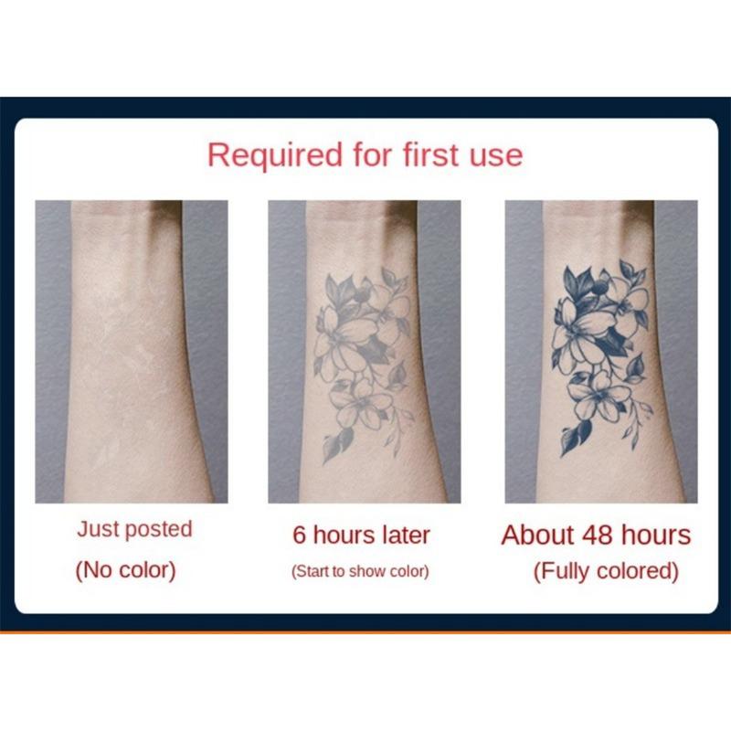6 Large Graphic Herbal Tattoo Stickers. One Of Them Features Floral Elements While The Other Five Have Random Designs. They Last For 7-15 Days, Are Water-resistant And Resistant To Friction, And The Effect Is Realistic. They Are Suitable For Those