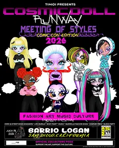Celebrate the debut of the Cosmic Doll Runway with this limited-edition 16” x 20” satin poster by Timoi. Presale