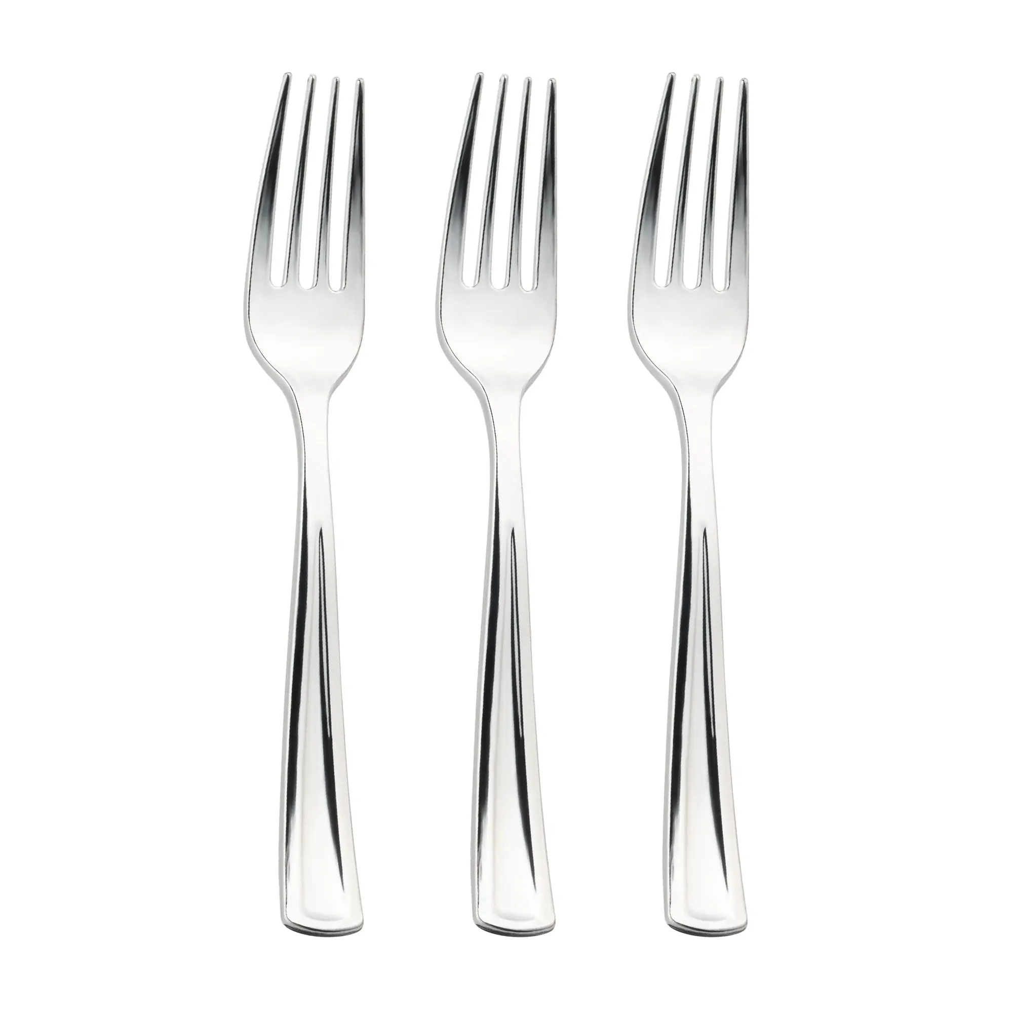 Shiny Metallic Silver Plastic Forks