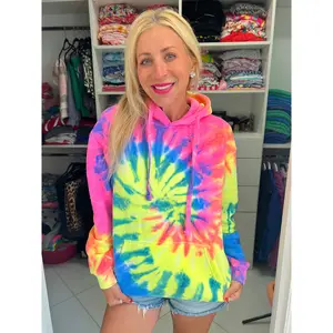 Neon Rainbow Tie-Dye Hoodie