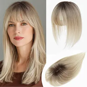 Hair Topper With Bangs Layered 10 Inch Synthetic Toppers Hairpiece Wiglets Ladies Hair Pieces Toppers Hairpiece Clip In Bangs Extension for Women  outdoorfun Lightweight Breathable