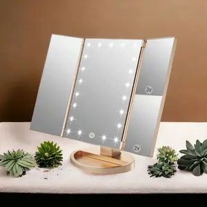 Light Up Makeup Mirror with Adjustable Stand and 360 Degree Rotation