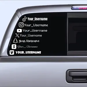 2 Pack Custom Social Media Username Die-Cut Vinyl Decals for your Car or Truck. Grow your followers with local people in your area!