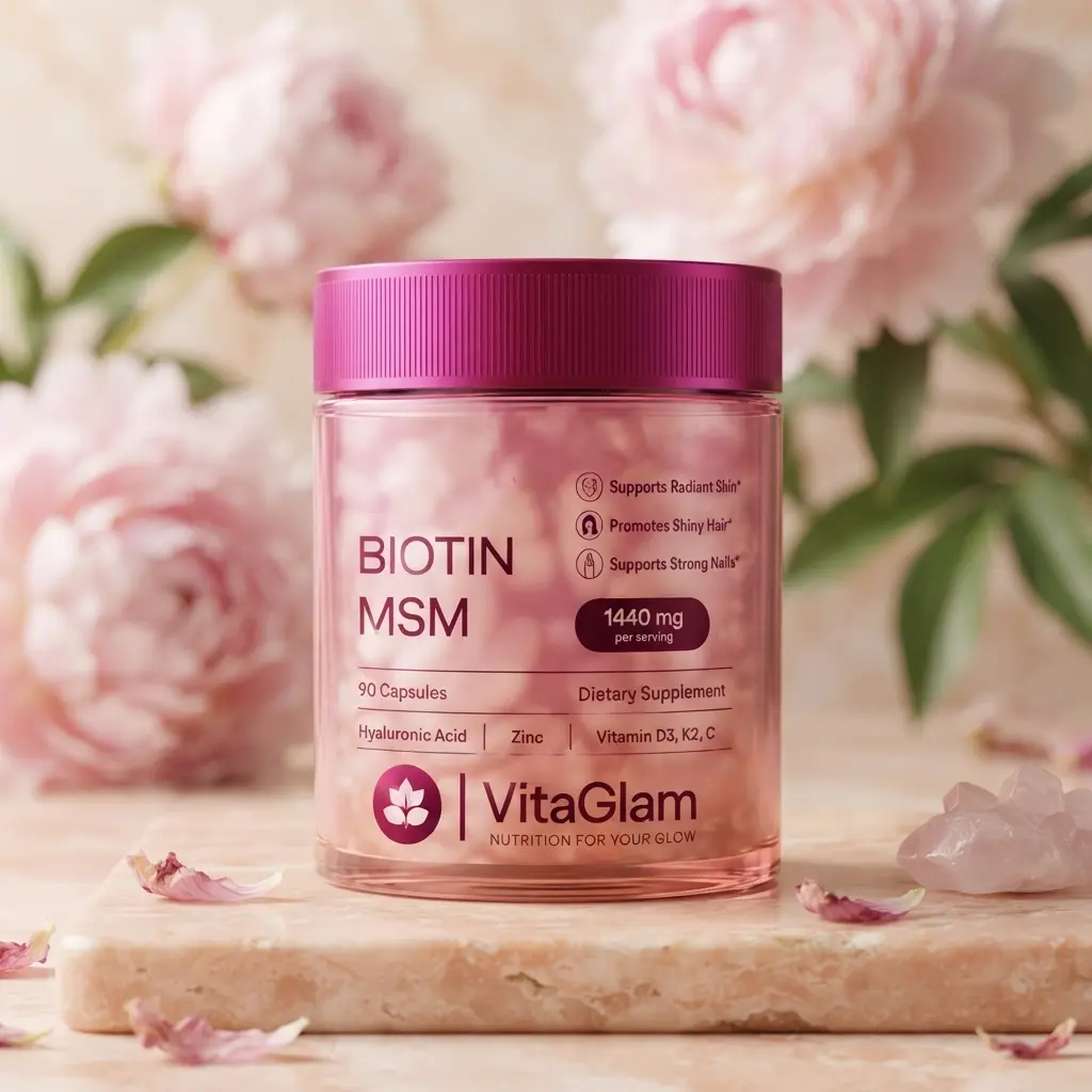 Skin Hair & Nails Beauty Supplement With Ca AKG MSM Hyaluronic Acid Biotin Daily Beauty Complex Skin Support Hair Support Nail Support Dietary Supplement