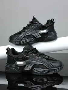 Trendy Men's Low-Top Sport Training Shoes, Future-Style Armor Design with Cushioned Sole, Lightweight Comfort for Gym & Urban Exploration, Sporty Shoes