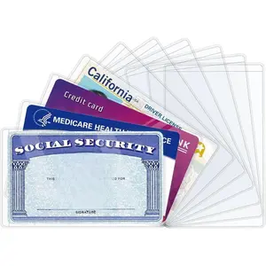 10 PCS Social Security Card Protector Sleeves,31 Mil Soft Clean Waterproof SSN/New Medicare/Credit Card Holder, Soft ID/Debit/Credit Card Covers