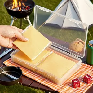 6 separate storage boxes for kitchen cheese slices, refrigerator butter block preservation boxes, sealed food-grade cheese storage containers with LIDS, and refrigerator cheese boxes to keep frozen cheese fresh and delicious