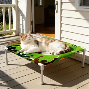 Easy Assembly Washable Pet Bed, Vibrant Football Design, Durable Comfortable Pet Furniture, Indoor Outdoor Use for Cats and Small Pets