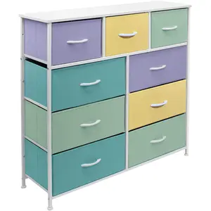 9-Drawer Dresser (Multi Colored) for Nursery, Playroom or Bedroom - Sorbus Furniture Collection