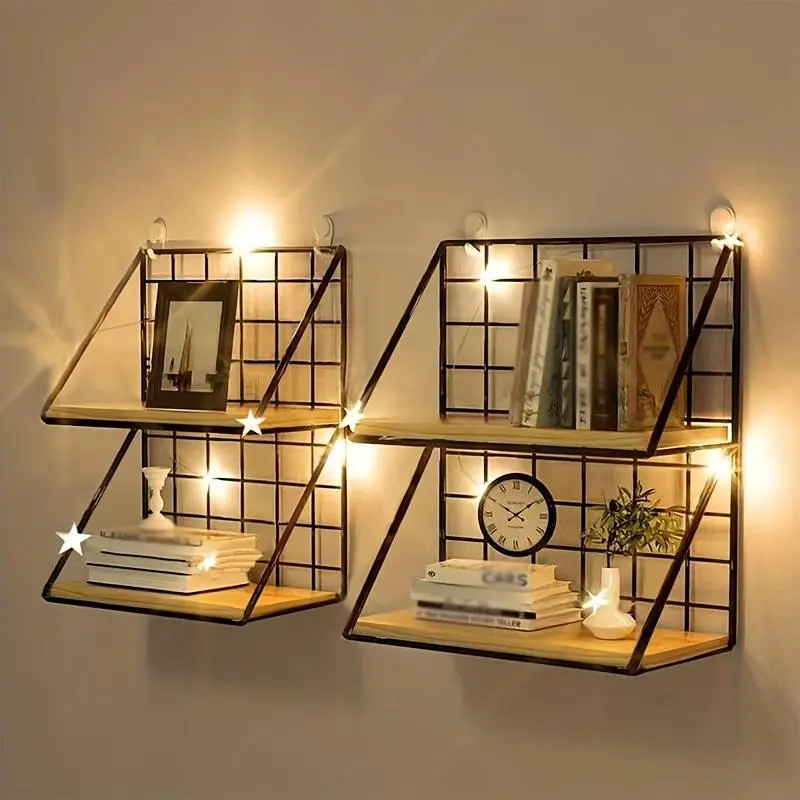 Metal Floating Rack 1 piece No Drilling Wall Mounted Metal Shelf for Bathroom, Living Room, Bedroom - Minimalist Wall Decoration