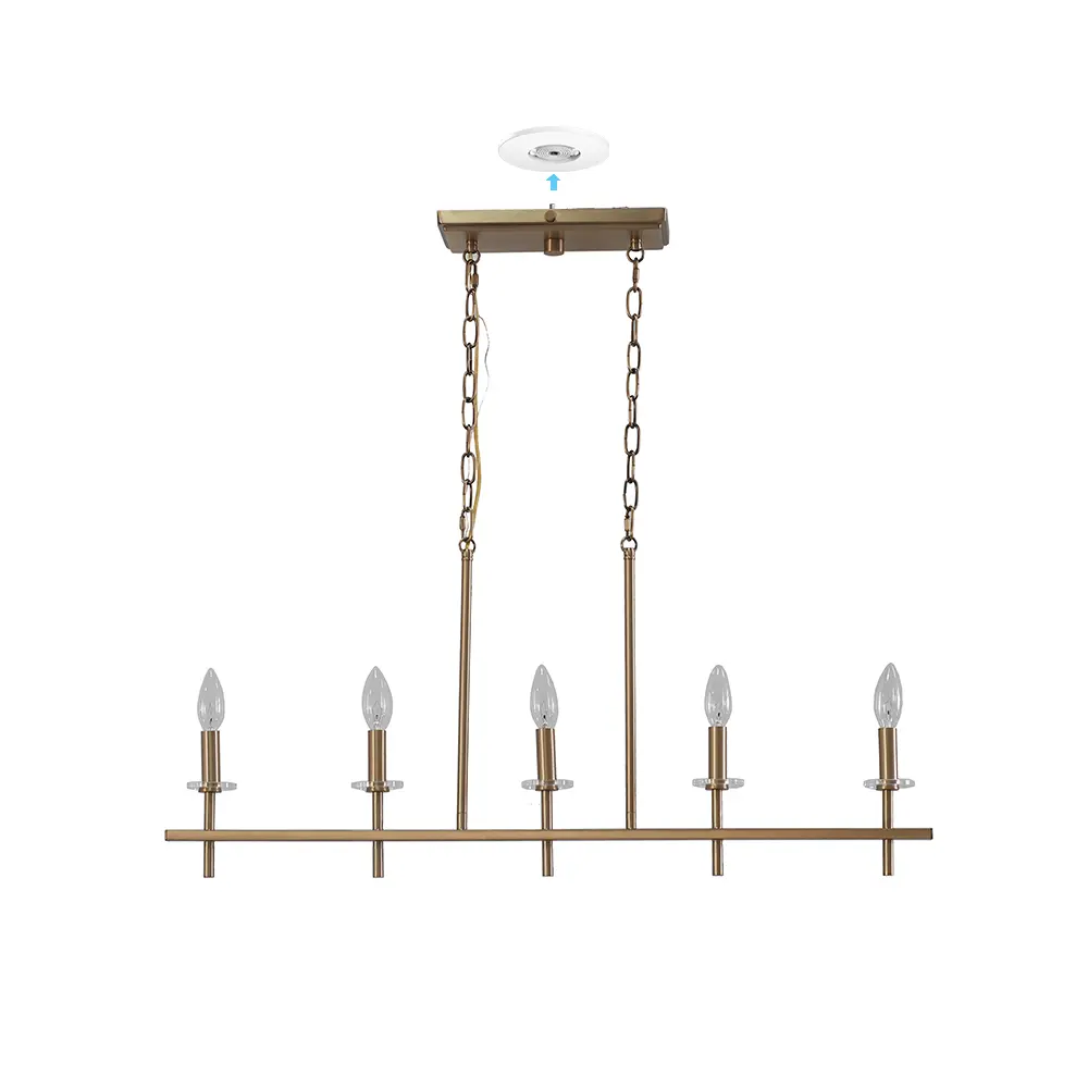 Plug & Play Sapello 5-Light Chandelier in Transitional and Modern Style-68.7 Inches Tall and 36 Inches Wide