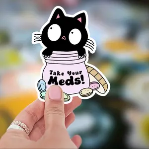3 inch Take Your Meds Water-resistant Sticker, Decor Decorative for laptops, books, journals, Water bottles or Phones, Mental Health Sticker,