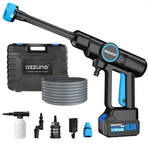 【FathersDayGift】AZZUNO Cordless Pressure Washer Gun 1000 PSI, Portable Power Washer, Battery Powered Cleaning Sprayer with Foam Cannon, 6-in-1 Nozzle, 4000mAh for Car Home Outdoor