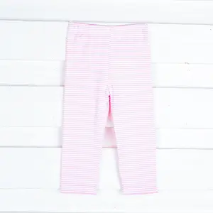 Pink Stripe Leggings - Cute Girls Knit Pants