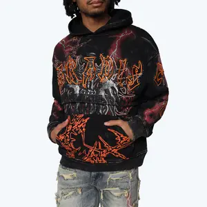 Oversized Paradise Fleece 2-Fer Hoodie - Black