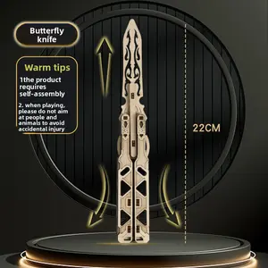 Wooden Spring Knife Claw Knife Assembly Puzzle Model Wooden Building Blocks Puzzle Toy Three-Dimensional Model Folding Knife