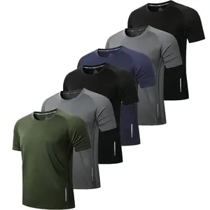 3 Pcs Men's Back to School Crew Neck Athletic Shirts Tops Dry Wicking Short Sleeves Mesh Athletic TShirt Solid Color Simple Lightweight Dealsforyoudays Tops Activewear Running compression shirts