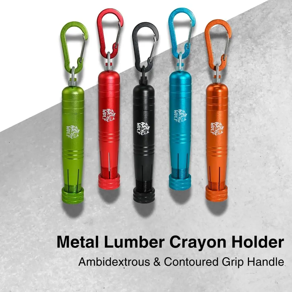 Metal Lumber Keel Crayon Holder| ½’’ Round or Hexagonal| Kio.| Ambidextrous & Contoured Grip Handle| Construction Carpenter Hassle Free Corrosion Resistant