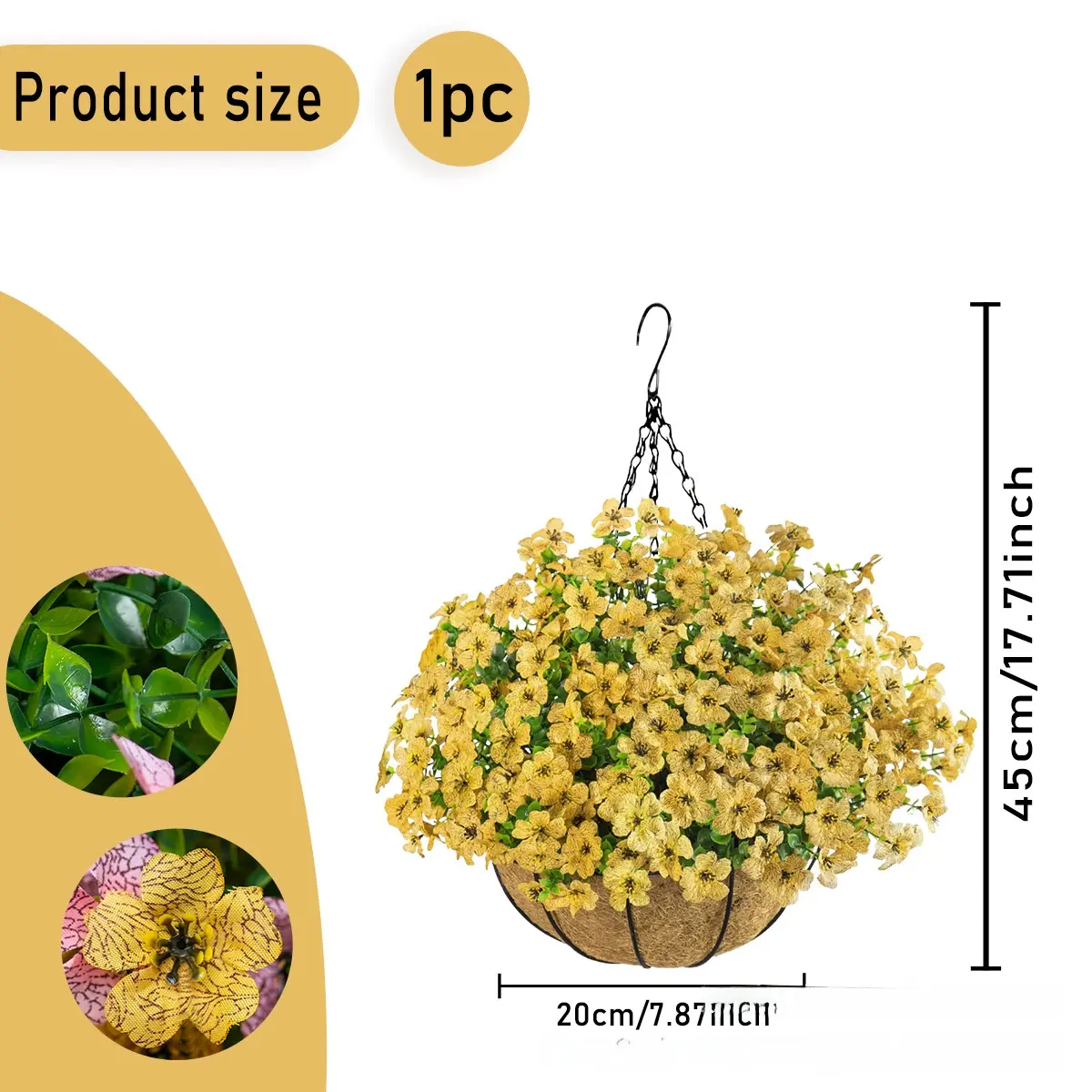 Yellow hanging basket-20cm [Large quantities at fa