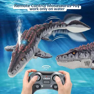 [Remote Control Dinosaur Toy] Upgraded Remote Control Mosasaur Dinosaur Toy | Water/Pool Toy with Light and Water Spray, Rechargeable, Suitable for Swimming, Bathing, Lake, Ocean, Christmas