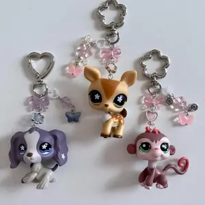 Littlest pet shop and mini lps Keychain Charms - Cute Character Designs with colorful Hooks for Kids' Accessories