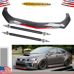 Front Bumper Lip Spoiler Splitter Body Kits Strut Rod For Subaru Impreza WRX STI