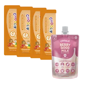 choolip Multivitamin Lickable Treats for Dogs & Cats - 4 Jumbo Squeeze Vita Sticks + 100ml Berry Good Milk