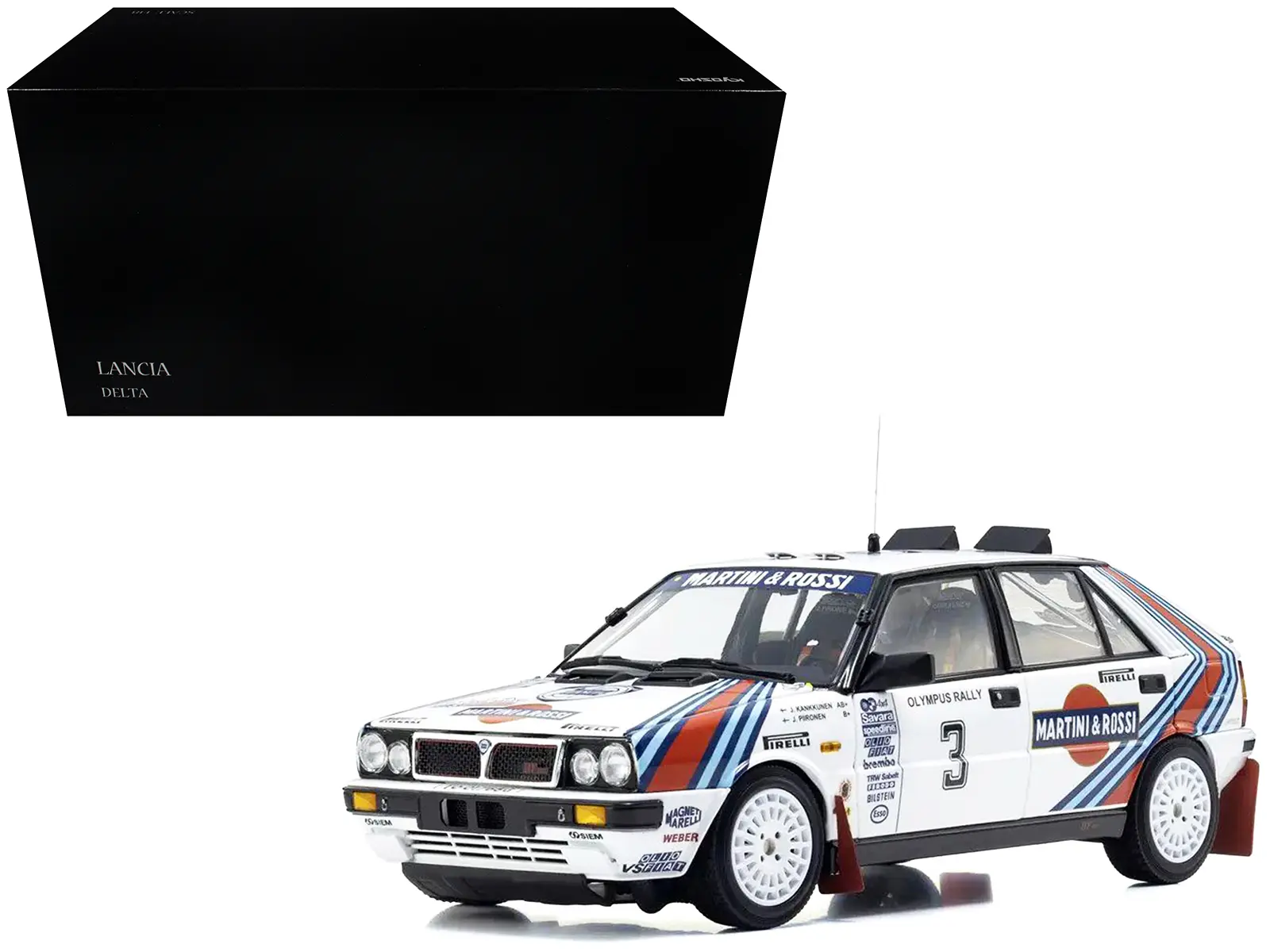 Lancia Delta HF 4WD #3 "Martini Racing" Winner "Olympus Rally" (1987) 1/18 Diecast Model Car by Kyosho