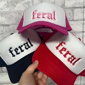 Feral Embroidered Foam Trucker Hat (White Foam)