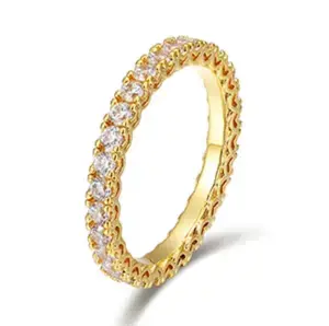 Womens Side Heart Eternity Band for stacking