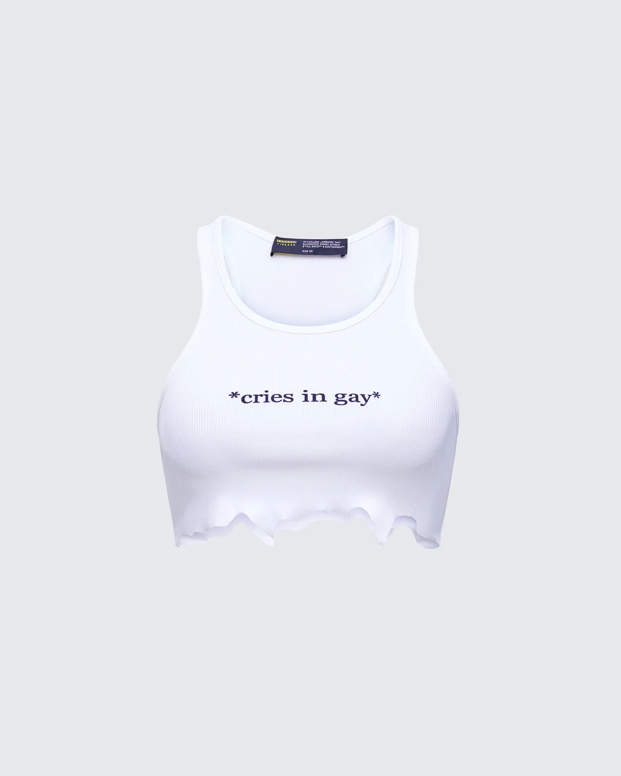 Emery White Graphic Cut Off Tank
