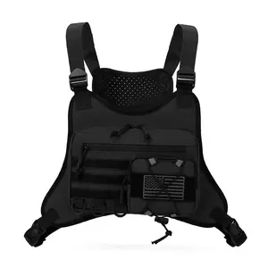 Men Tactical Chest Bag Multi Pocket Lightweight Crossbody Sling Pack for Cycling Hiking Fishing Daily Use