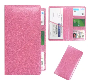 Bling Glitter Car Document Holder with 6 Pockets for Cards, Driver's License, and Other Documents - Glove Box Compartment Organizer