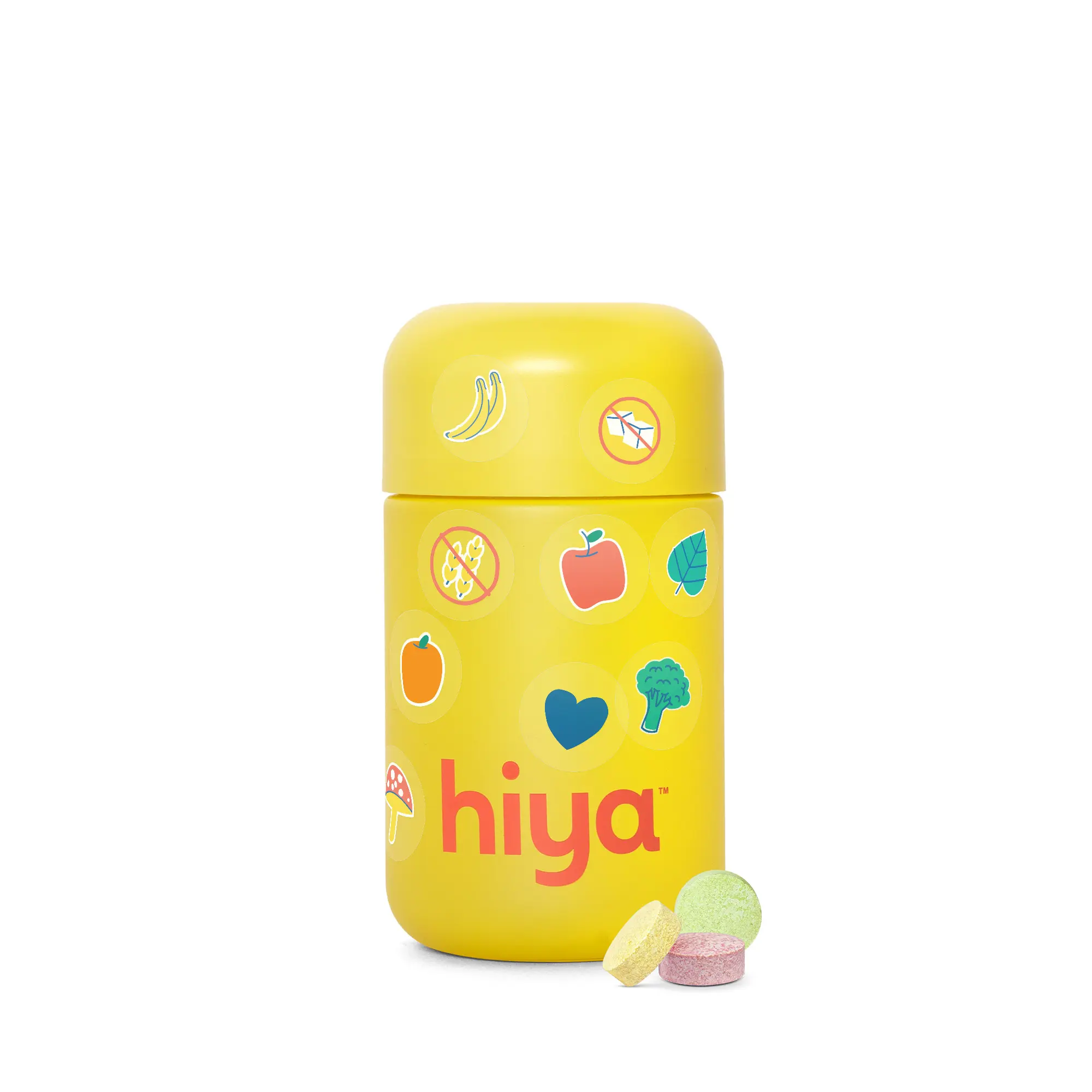 Hiya Kids Daily Multivitamin - 15 Essential Vitamins & Minerals for Immune Support, Growth, & Development - Sweetened with Monk Fruit - Refillable Glass Bottle - 30-Day Supply - Perfect for Kids 4+