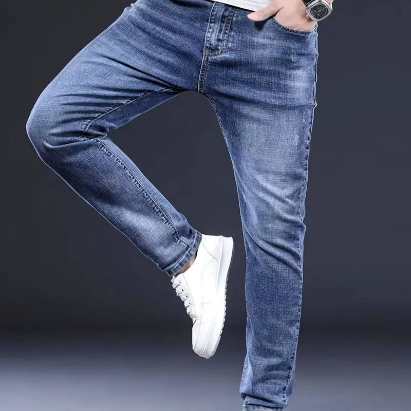 Men's Slim Fit Jeans, Comfortable Design Pants, Fashionable Casual Wear, Trendy Denim Jeans for Modern Men, Perfect for Daily, Streetwear, Slim Fitting Jeans