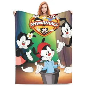 1 Animaniacs printed blanket, soft and suitable for all seasons, very suitable for sofas and beds, cartoon design is a perfect gift for cartoon fans