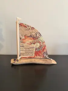 Amish Handmade Driftwood Sailboat Decor | Coastal Nautical Home Accent | Beach House Rustic Wood Boat | Lake House Shelf Decor | Unique Gift