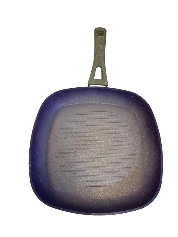 Neware bigger 12pz PURPLE Terracotta cookware set Lid Pan Stylish Fry Handles Pot Silicon Silicone Square Dish