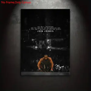 1pc frameless canvas painting print poster, Artwork, classic realistic art, modern art design, inspirational quotes from Jon Jones, gift for mixed martial arts enthusiasts, bedroom, living room, dormitory hallway, mural, wall decoration