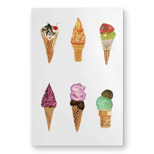 Begin Home Decor C1MP1218U1U6KA 12 x 18 in. Ice Cream Cones - Beige Metal Print Wall Art - Gastronomy