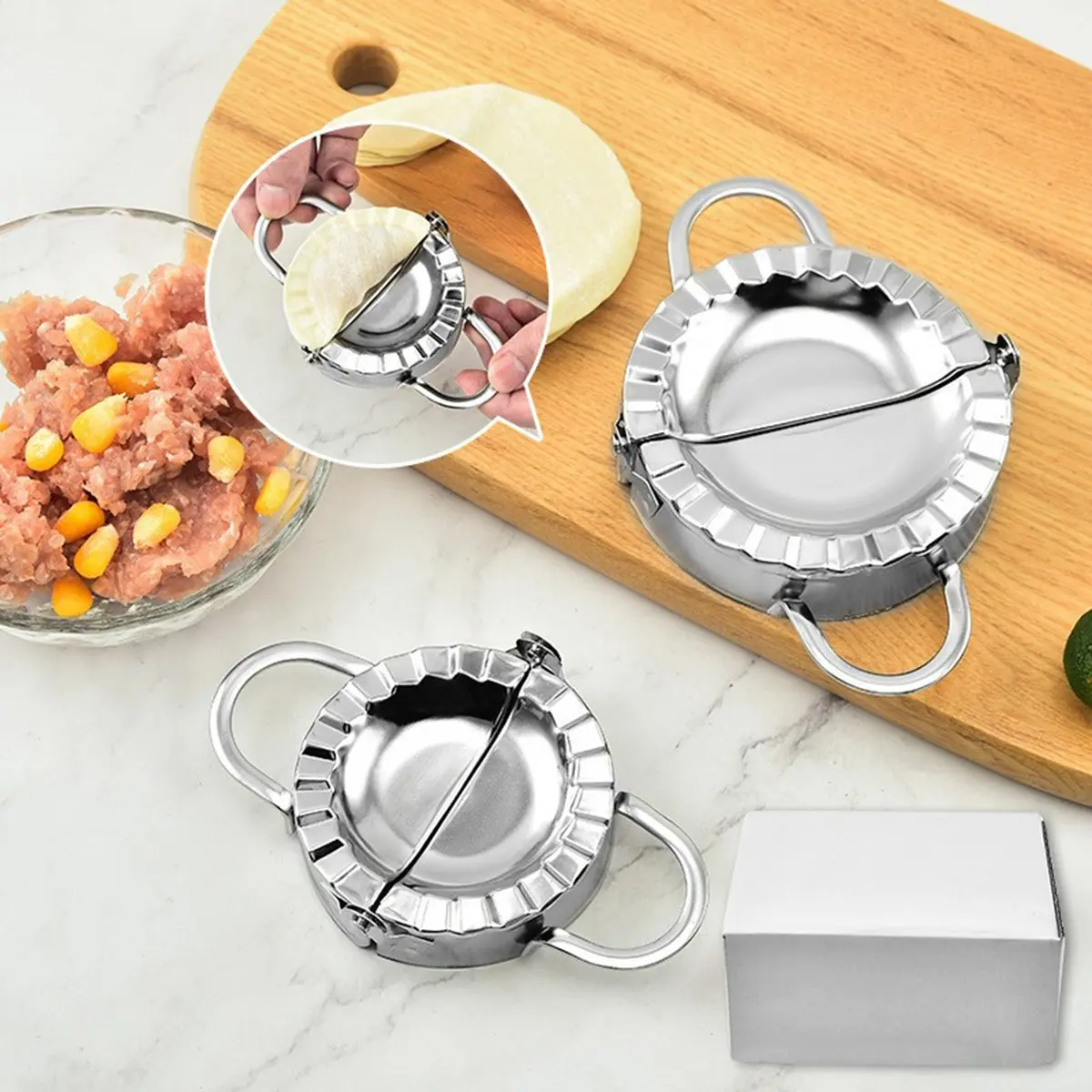Stainless Steel Dumpling Mold, Easy Press & Cut Design, Ideal for Making Dumplings Pies Pastries, Essential Kitchen Tool for Efficient Meal Prep, Kitchen Gadget, Kitchen Metal Utensils, Kitchen Utensils Gadgets, Cooking Accessories