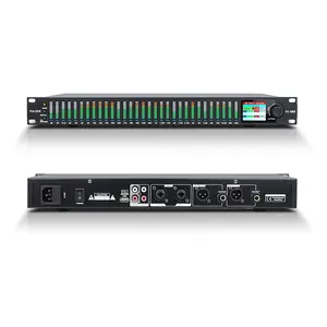 FX-888 Dual channel synchronized control 31-Band Digital equalizer Stereo Graphic EQ Noise Reduction Each segment with LED Spectrum Display Operation Content display large screen.