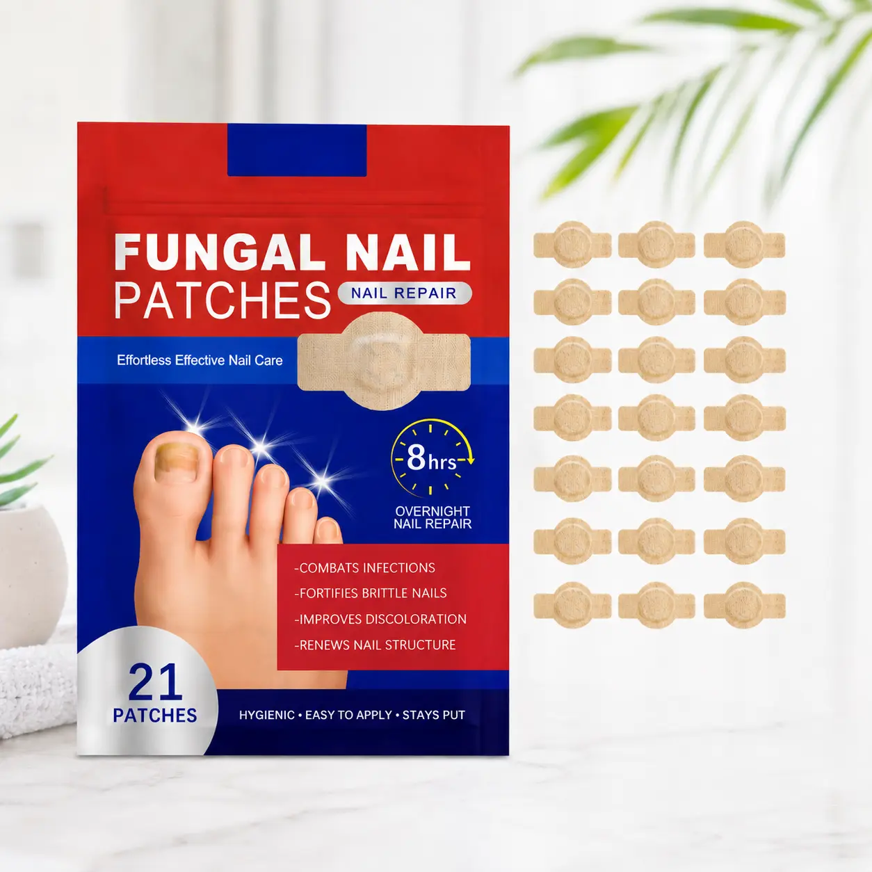 Toenail Repair Patches for Ingrown Nails, Moisturizing and Softening Treatment with Glycerin, 21 Pieces
