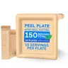 Peel Plate [10-Pack] 150 Servings Total [9.5in X 9.5in] - 2 Month Supply of Reusable Paper Plates