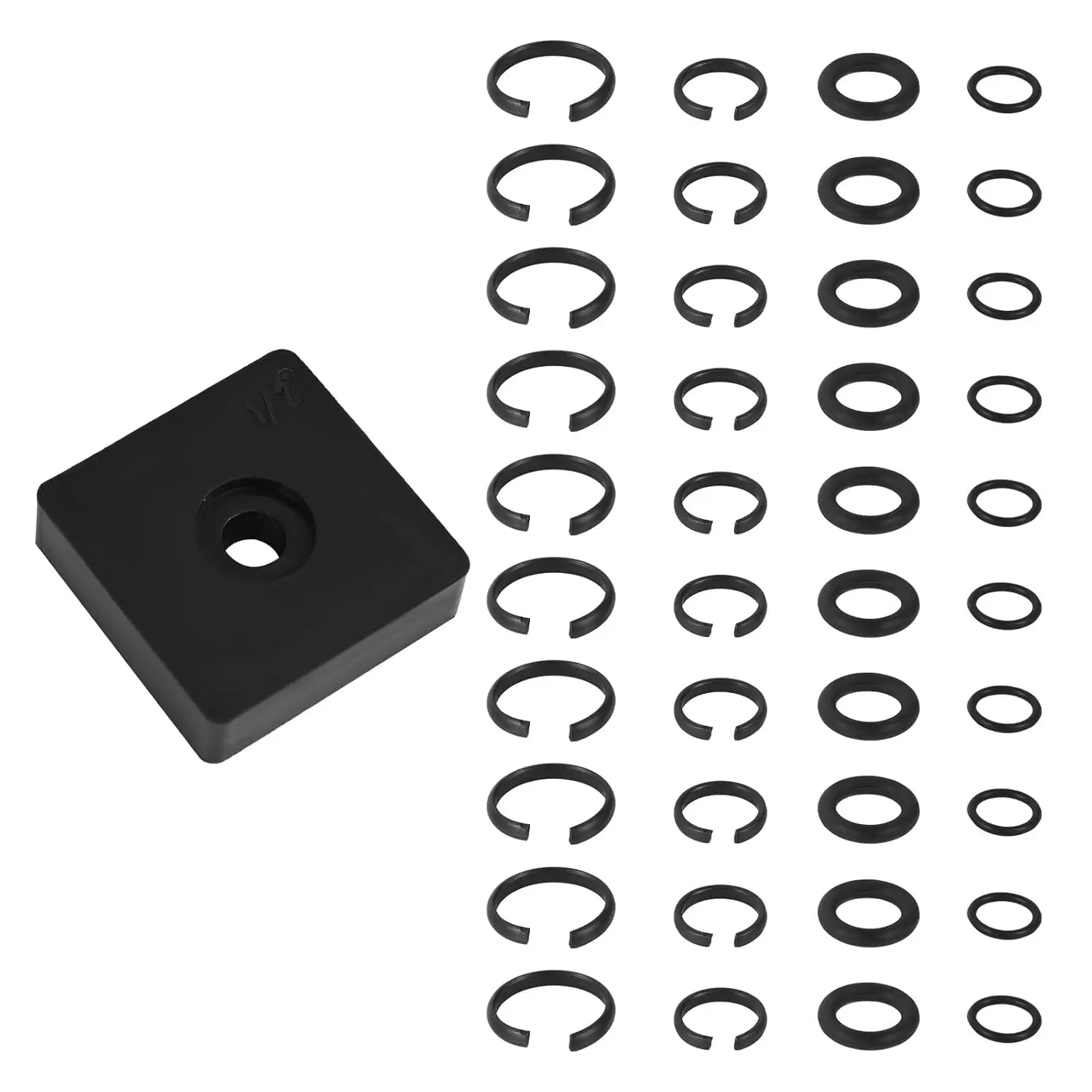 41 count 3/8 & 1/2 Inch Impact Retaining Ring Clip Friction Rings with O-Ring, Includes  Retaining Ring Installation Tool Compatible with Electric Pneumatic Impact Wrenches
