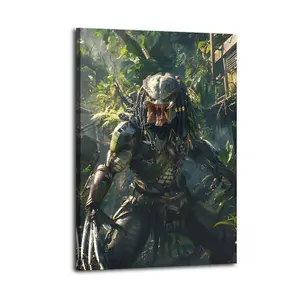 OneAlien Predator - Combat State Design, Home, Bar, Cafe, Office Poster, Alien DecorationDecorative Posters,Stylish and Creative Wall Decorations, Suitable for Bedrooms, Offices, Apartments, Dormitories, Etc,Art Prints. crystal  wood póster  3d Retro Ivya