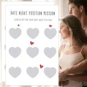Valentine's Day Couple Date Scratch Card, Romantic Night Unlock Task Cards, Perfect Gift for Couples, Fun and Interactive Dating Game