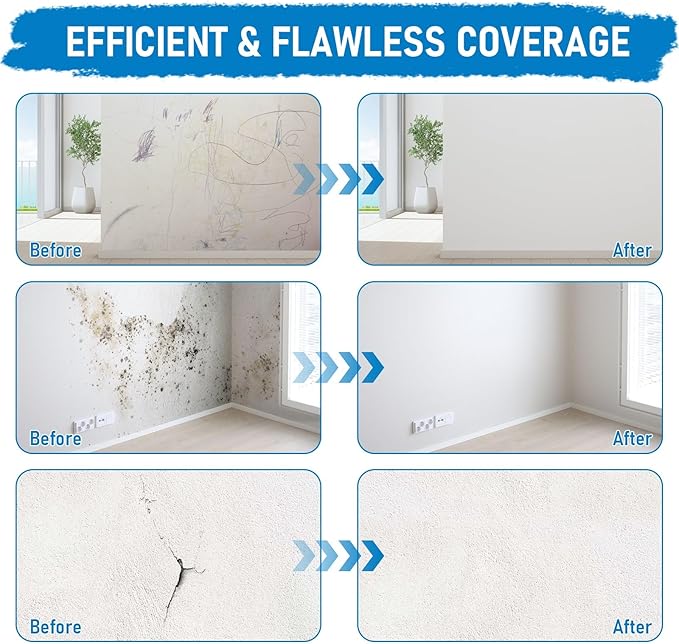 Multi-Purpose Roller Paint Latex Coating | Wall Furniture Renovation | High Coverage Odorless | DIY Easy Application | US Stock