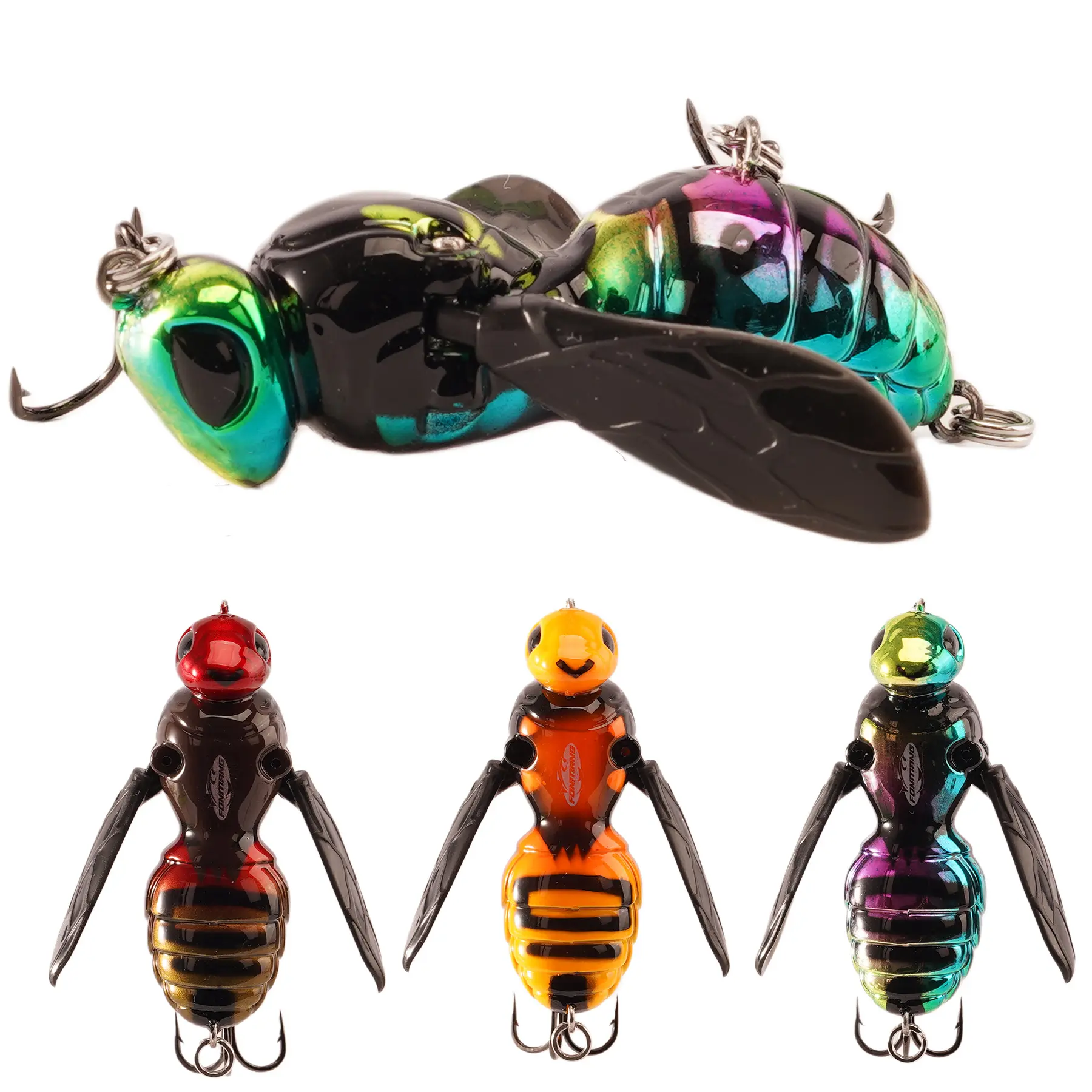 FONMANG Wasp Fishing Lures, 3-Piece Topwater Lures for Bass, Walleye, and Pike, 2026 New Wasp Bait Top Water Crawler for Freshwater & Saltwater Fishing, 2.6in, 15g